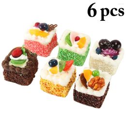 Fleurs décoratives, gâteau artificiel, joli accessoire réaliste, aimant de réfrigérateur pour Dessert, 6 pièces