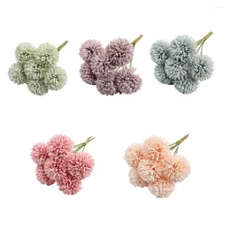 Fleurs décoratives 6pcs Hortensia artificielle Hortensia Fake Fashion Single Single Blossom Shooting Prop