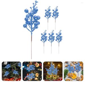 Decoratieve bloemen 6 stuks Kerstsimulatie Bessenstelen Kerstboomdecoratie Decor