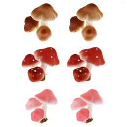 Fleurs décoratives 6 pièces mousse champignon Simulation jardin Miniatures décoration ornements accessoire ( )