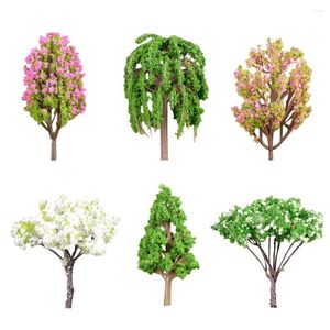 Decoratieve Bloemen 6 stuks Gemengd Model Bomen Ornament Miniatuur Bloempot Bonsai Ambachtelijke Landschap DIY (Patroon)