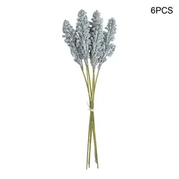 Fleurs décoratives 6pcs faux pastoral pour le mariage artificiel fleur de blé herbe réaliste décoration de table de table de table arrangement de fête arrangement