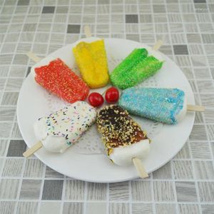 Fleurs décoratives 6pcs / ensemble Artificial Food Model Ice Cream Mode