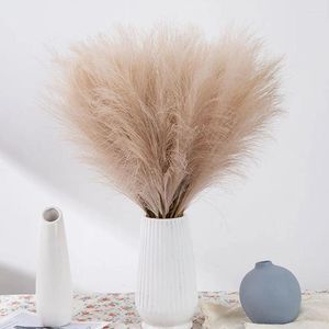 Fleurs décoratives 6pcs / ensemble Artificiel Grass Pampas Pampas Bouquet Mariage Party Decoration Room Home Decor Boho Fake Reed Plant