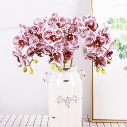 Decoratieve Bloemen 6st Eenvoudige Kunstmatige Plastic Phalaenopsis Bruiloft High-end Thuis Bloemen Decoratie Tafel Fles Bloem