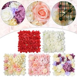 Fleurs décoratives 6pcs Mur de fleurs simulées fond rose Rose Panel artificiel Party Festival Festival Yard Balcon Decor Supplies