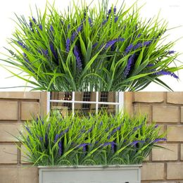 Decoratieve Bloemen 6st Simulatie Planten Realistische Heldere Kleur Geen Watering Kunstmatige Outdoor Nep Aap Gras Home Decor