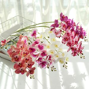 Fleurs décoratives 7/11 têtes papillon artificiel bouquet faux papillon orchidée plantes pour la maison mariage fête Bouquet fournitures