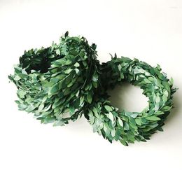 Decoratieve bloemen 7,5 m zijde Garland groene blad ijzeren draad kunstmatige bloem wijnstok rattan voor woningdecor bruiloft decoratie diy krans