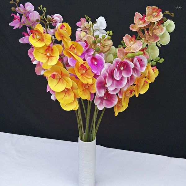 Flores decorativas 7-9 Cabeza Flor de simulación Orquídea de mariposa artificial Impresión 3D Fiesta de bodas en casa Decoración nórdica de Navidad Piezas centrales