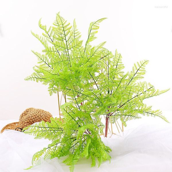 Fleurs décoratives 7 Fourchette Faux Plantes Artificielles Fougère Herbe Décor De Mariage Feuille Verte En Plastique Plante Pour La Maison Jardin Décoration