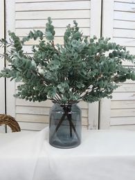 Bouquet de fleurs décoratives d'eucalyptus artificiel, 7 fourchettes, plantes en plastique de Style nordique, accessoires de photographie, décoration de salle de maison