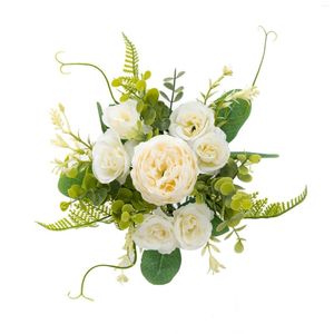 Decoratieve bloemen 7-voren Simulatie POEREN BOOM KRIJKEN WIT ROZE Wedding Pography Props Bouquet Home Dining Table Decor