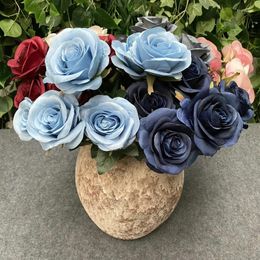 Fleurs décoratives 7 têtes Rosa diamant fleur artificielle décoration de la maison salon mariage accessoires de photographie