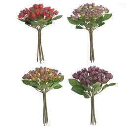Flores decorativas 7 cabeças artificiais romã frutas ramos para jardim jardim decoração de flores