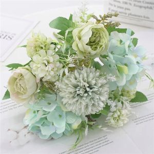 Fleurs décoratives 7 têtes Fleur de pivoine Belle soie artificielle Faux mariage Valentin Bouquet Decor Bridal Party Home DIY