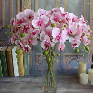 Decoratieve Bloemen 7 Hoofden Real Touch Vlinder Orchidee Kunstmatig Voor Thuis Bruiloft Decor Zijden Boeket Phalaenopsis Fake