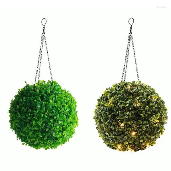 Flores decorativas 7 metros Bola de alambre de hierro Planta artificial Topiary Imitación Jardín Patio Boda Hogar Decoración de vid al aire libre