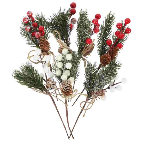 Fleurs décoratives 7 PCS Arrangement floral de Noël accessoires de table à manger accessoires de remplissage de vase Ornement de baies baies