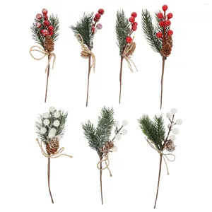 Fleurs décoratives 7 pcs cadeaux de Noël table maître pièce maître