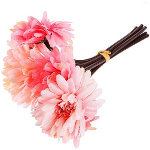 Fleurs décoratives 7 pièces plantes d'intérieur fleur de Gerbera artificielle Style européen fausse décoration de mariage marguerite africaine mariée rose