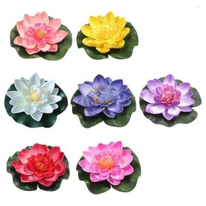 Decoratieve Bloemen 7 Stuks Lotus Decoratie Wateroppervlak Versiering Zwembad Planten Indoor Vijver Paarse Lelie Kunstmatige