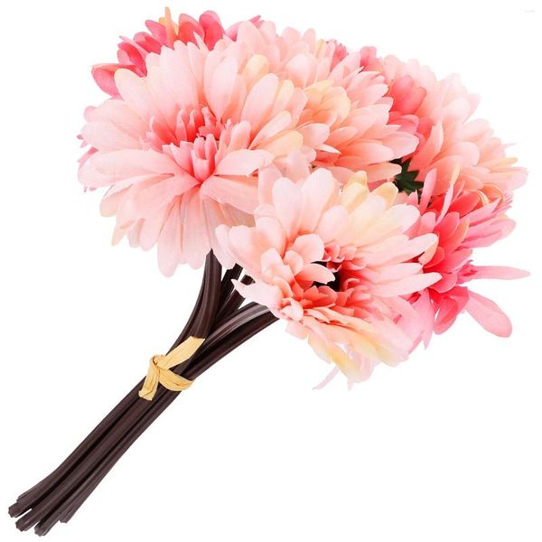 Fleurs décoratives 7 pièces plante artificielle Gerbera fleur Simulation parure marguerite africaine Style européen fausse mariée rose