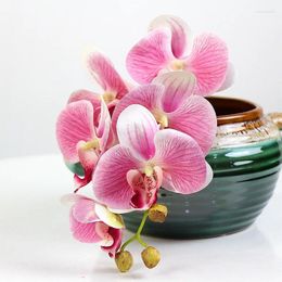 Decoratieve bloemen 70 cm 3D Butterfly Orchid Artificial Flower 1 Bunch (6 hoofden) Jaar decoratie Wedding Party Home Decor Silk Simulation