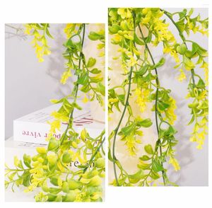 Fleurs décoratives 70 cm suspendus jardin blanc feuille de lierre artificielle vigne fausse plante mur mariage décor à la maison bricolage décorations de noël fête