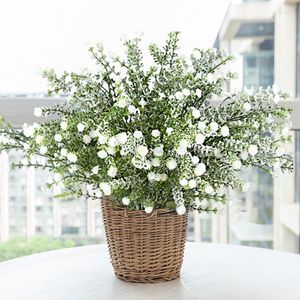 Fleurs décoratives 70 cm Blanc Bébés Souffle Fleur Artificielle En Plastique Gypsophile Faux Plantes DIY Arrangement De Bouquets De Fleurs Pour Le Mariage