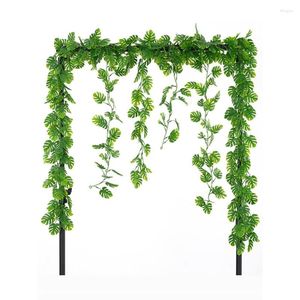 Fleurs décoratives 72 mailles feuillage vert rotin plantes artificielles pour la maison rebord de fenêtre tenture murale accessoires de noël mariage en plein air