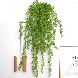 Fleurs décoratives 75 cm plante artificielle verte lierre feuille suspendue fausse vigne verterie succulente hang garland fête de mariage décoration