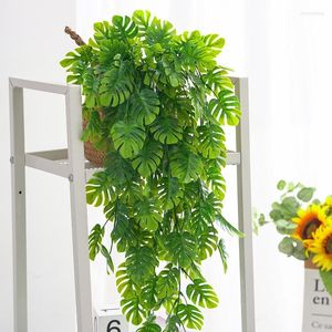 Flores decorativas 76cm/180cm plantas artificiales vides colgantes de pared hojas de ratán ramas jardín al aire libre decoración del hogar hoja falsa de plástico