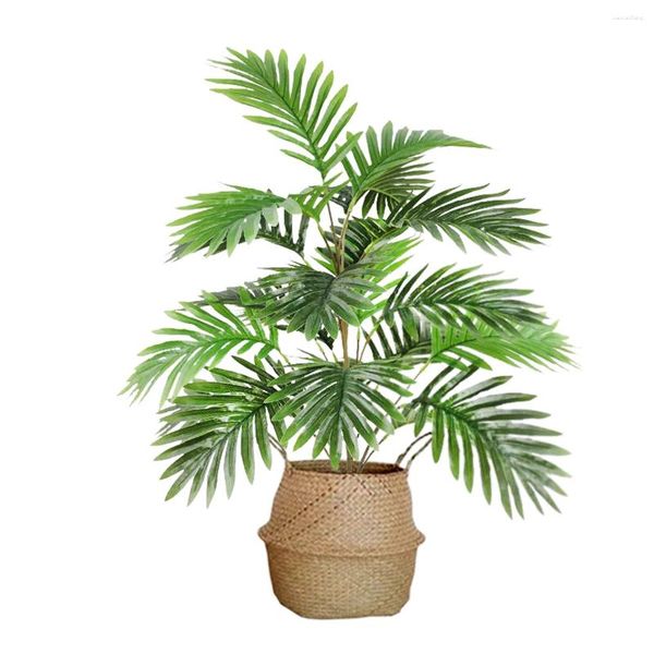 Fleurs décoratives 78 cm (30,7 po) 21 feuilles artificielles Areca plante fer palmier tropical fausses feuilles vertes jardin maison bureau décor