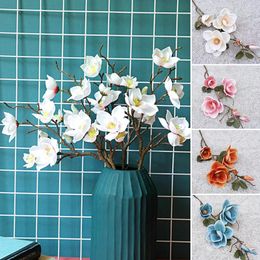 Fleurs décoratives 78 cm Simulation Magnolia Faux Longue Branche Artificielle Orchidée Bouquet Salon Arrangement De Mariage Décoration De La Maison