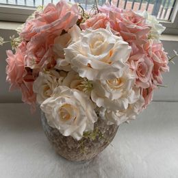 Decoratieve bloemen 7hee's grote rozenboeket kunstmatige zijde voor bruiloft decor bruids nep indoor huis display rozen