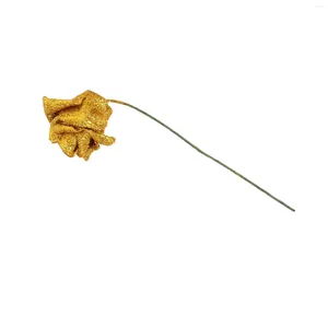 Decoratieve bloemen 7-delig schuimglitter kunstroos decor goud