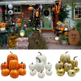 Decoratieve bloemen 7-delige gouden pompoenoogstdecoratie voor herfst Thanksgiving Halloween