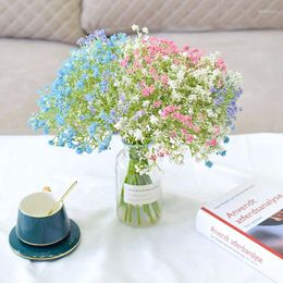 Fleurs décoratives 8 / 16pcs Artificial Babysbreath Flower Gypsophila Fake Plantes Home El Christmas Decor Wedding Bouquet Gift