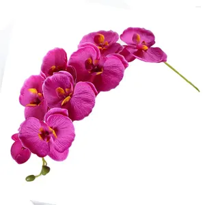 Decoratieve bloemen 8-kops Phalaenopsis Kunstvlindertuin Decor Orchidee Zijden Bloem