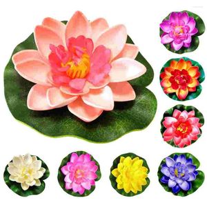 Fleurs décoratives 8 PCS Lotus artificiel Plantes de lys