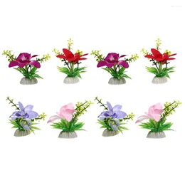 Fleurs décoratives 8 PCS Plantes artificielles Sushi Décoration Fleur Fleur Plaque de restauration Decors