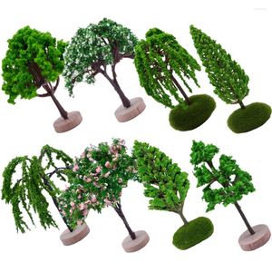 Fleurs décoratives 8 pièces, plantes artificielles, Micro arbre paysager, Mini modèle, accessoire de Table de sable, petite décoration