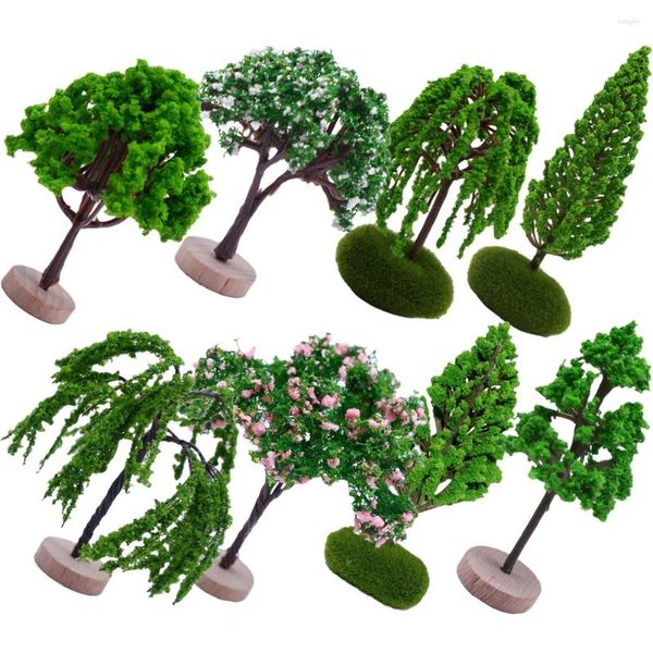 Flores decorativas 8 piezas decoración micro paisaje árbol mini modelo escritorio decoración arena mesa jardín pequeño