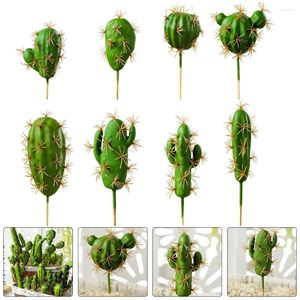 Decoratieve Bloemen 8 Stuks Bloemstuk Faux Cactus Simulatie Succulenten Schuim Nep Gesimuleerd