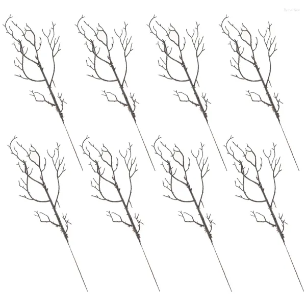 Fleurs décoratives 8 PCS Halloween Simulation 6 Fragage Brandue noire Scène de décoration Plantes vase décorer en plastique Twigs DIY BRANCES