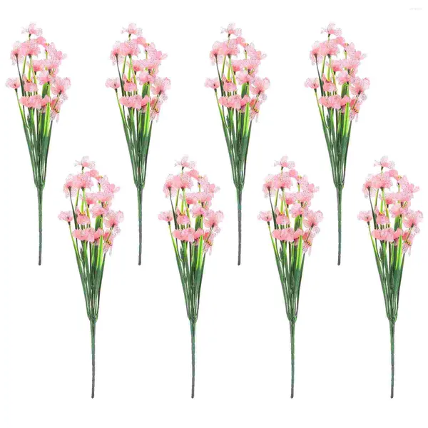 Fleurs décoratives 8 PCS Hortensia Plantes de fleurs artificielles