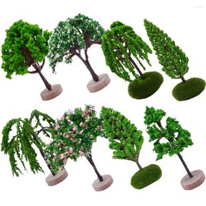 Fleurs décoratives 8 pcs micro paysage arbre arbres décor du modèle de modèle artificiel faux plastique petite décoration