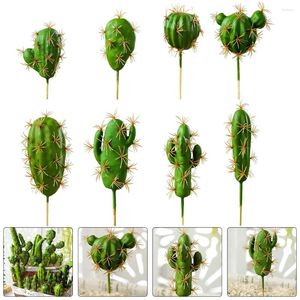 Decoratieve bloemen 8 pc's planten kunstmatige cactus miniatuur nep sappige vetplanten gesimuleerde simulatie