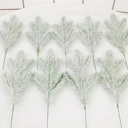 Fleurs décoratives 8 pcs plantes en plastique branches décoration fausses pins pics accessoires artificiels grandes ornements de Noël aiguilles d'arbre